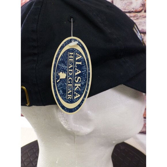 NWT Alaska Headgear Black Baseball Cap With Embroidered Logo Adjustable Strapbac - Picture 3 of 8